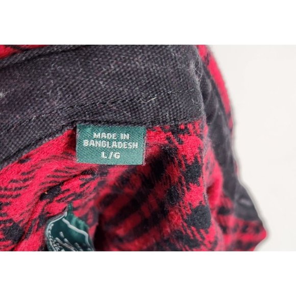 Woolrich Men's Sz. L Black & Red Plaid Flannel Button Up Shirt - Picture 3 of 6
